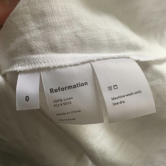 REFORMATION Ava Dress White Size 0 100% Linen - Picture 4 of 4
